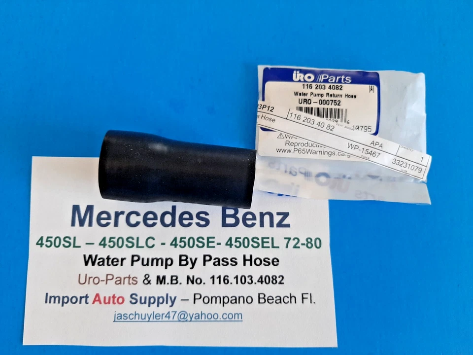 Bomba de agua Mercedes Benz 450SL y SLC, 450SE y SEL 76-80 manguera de paso. Stepped Foto 1 de 1
