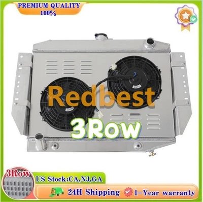 Ventilador de cubierta de radiador de aluminio de 3 filas para Jeep Cherokee Wagoneer J10 J20 1972-1979 Foto 1 de 4