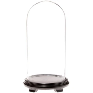 Plymor 9.75" x 20" Glass Display Dome Cloche (Black Wood Veneer Footed Base) - Picture 1 of 1