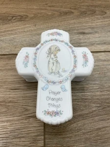 1993 Precious Moments Kreuz Schmuckschatulle "Gebet verändert Dinge" EUC - Bild 1 von 8