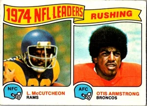 1975 Topps #1 1974 NFL Rushing Leaders (Lawrence McCutcheon / Otis Armstrong) - Picture 1 of 2