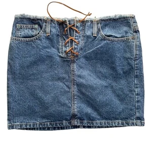 Mossimo Y2K Denim-Minirock mit Schnürung und Taille - Bild 1 von 4