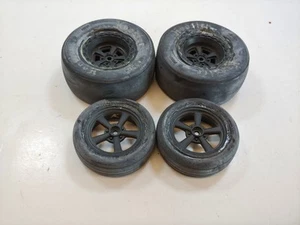 2x Proline Hoosier Front/Rear 1/10 Short Course Drag Slicks Tires 12mm Hex Wheel - Picture 1 of 11