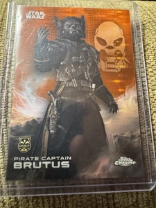 2025 Topps Chrome Star Wars Sapphire Pirate Captain Brutus Orange /25 #144 DEBUT - Picture 1 of 2