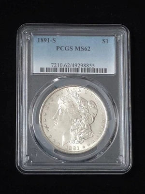 1891-S Morgan Silver Dollar PCGS Graded MS62 #49298855 - Image 1 of 4