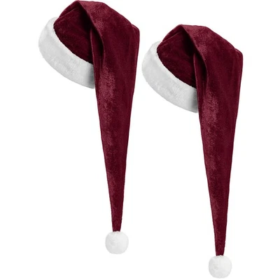 2 Piezas Sombrero de Papá Noel Adultos Unisex Terciopelo Navidad Sombrero Extra Grueso Clásico Plus... Foto 1 de 4