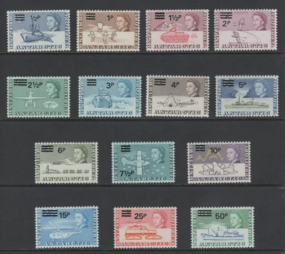 Territorio Antártico Británico 1971 recargos Sc 25 - 38 MNH VF CV $124,20 Foto 1 de 2