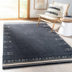 Himalaya Collection Area Rug - 6' x 9', Charcoal, Handmade Boho Tribal Wool, ... - Picture 1 of 6