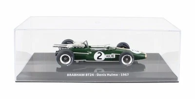 MODELLINO AUTO STATICO CENTAURIA BRABHAM F1 BT24 1967 HULME VETRINA SCALA 1/24 - Immagine 1 di 4