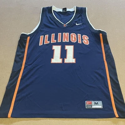 Винтажная мужская баскетбольная футболка Illinois Fighting Illini средний размер NCAA Nike 11 90-е - Изображение 1 из 4