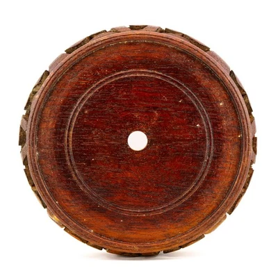 Antique Chinese Carved Wood Stand for Vase Ginger Jar Circle Middle 20th Century - Image 1 of 4