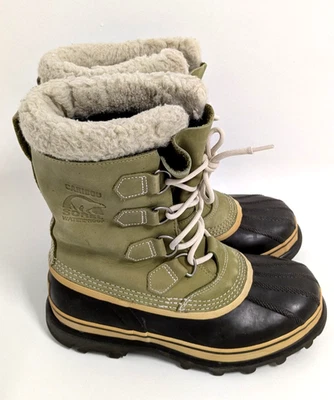 Botas Sorel Caribou para hombre talla 8 cuero impermeables aisladas clasificación -40 F Foto 1 de 4