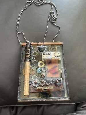 Cartera pequeña inspirada en Steam Punk vintage hecha a mano para dama Foto 1 de 4