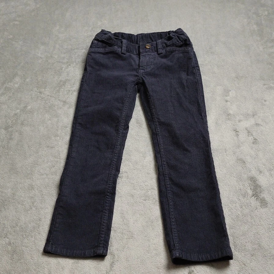 Brooks Brothers Fleece Corduroy Pants Size Boys 4 Blue Straight Elastic Waist - Image 1 of 4