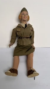 1942 Freundlich Neuheit US Militär Damen Hilfspuppe 15 Zoll selten - Bild 1 von 19