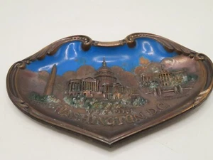 Vintage Washington DC Painted Metal Ashtray Souvenir 7 INCH - Picture 1 of 3
