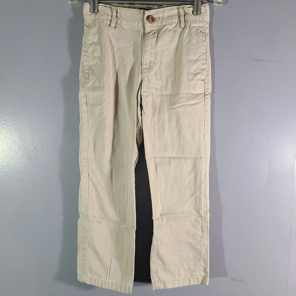 Pantalones de mezclilla Place pierna recta ajustados caqui cintura ajustable niños talla 6 Foto 1 de 4