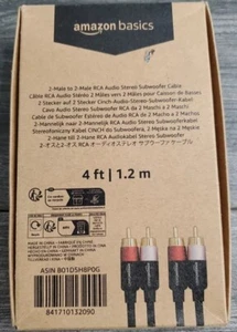 2 RCA Audio Cable for Amplifier,Active Speakers or Subwoofer wi... - Picture 1 of 3