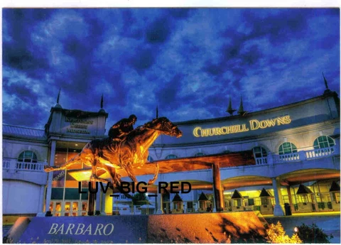 BARBARO HONORARY STATUE IN FRONT OF CHURCHILL DOWNS, DERBY MUSEUM POSTCARD Cover