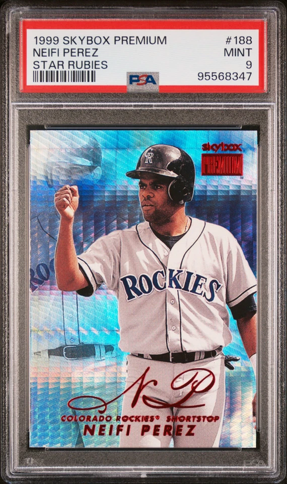 1999 SKYBOX PREMIUM STAR RUBIES #188 TODD HELTON CAMEO/NEIFI #1/50 PSA 9 POP 1 - Image 1 of 2