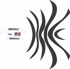 Bengals Black Mini Football Helmet Decals - Picture 1 of 1