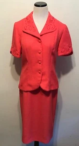 Koret Dressing Blazer/Rock 2-teiliges Set Koralle Farbe Größe 8 Tall - Bild 1 von 8