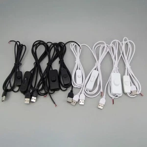 2Pin white black DC 5V USB Male Power supply on/off Switch Cable Charging dimmer - Picture 1 of 13