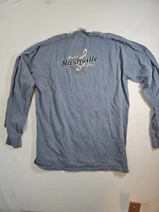 Music City Nashville Tennessee langärmliges blaues T-Shirt Herren Large - Bild 1 von 7