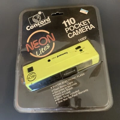 Cámara de Bolsillo Concord Neon Lite 110 RARA Nueva Sin Abrir Foto 1 de 3