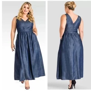 NWT Standards & Practices Nimah Maxi Dress Plus Sz 1X Blue Prairie Cottagecore - Picture 1 of 16