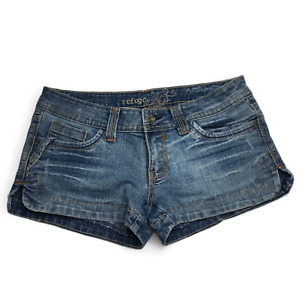 Refuge Denim Blue Hot Pant Shorts Women's Juniors Size 5 Pockets Zipper Button
