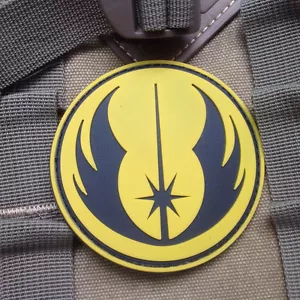 3D PVC STAR WARS Jedi Order, Jedi Knight, TACTICAL Rubber HOOK & LOOP PATCH Tan - Picture 1 of 5