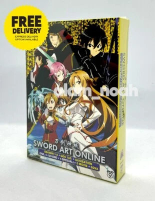 DVD Anime Sword Art Online: Season 1-3 + Movies + OVA + Specials English Dubbed Foto 1 de 4