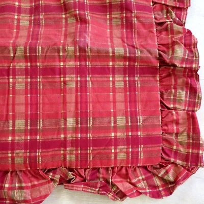 Nuevo Vintage 2006 JC Penney Middleton Euro Almohada Falsa Acolchada Rojo Dorado Cuadros Foto 1 de 4