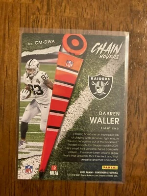 2021 CONTENDERS CHAIN MOVERS CM-DWA DARREN WALLER RAIDERS TE - Image 1 of 2