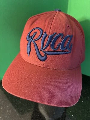 Sombrero con correa de arranque muestra RVCA OSFM rojo con azul ajustable muy raro.  Usado en excelente estado Foto 1 de 4