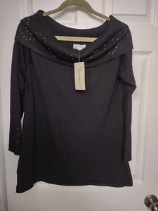 Maglione By Questions top nero borchie taglia XL NUOVO - Foto 1 di 10