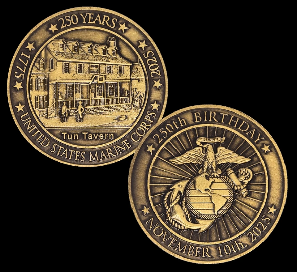 2025 United States Marine Corps Challenge монета морской пехоты США 250-я годовщина день рождения - Изображение 1 из 1