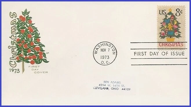 USA5 #1508 ADDR HOUSE OF FARNAM FDC   Christmas Tree - Image 1 of 1