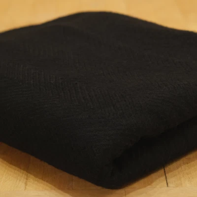 Cashmere Cover Black Present Wool Approx. 55 1/8x118 1/8in Luxusdecke VK3 - Image 1 of 4
