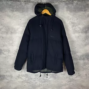 Men’s Vintage Thomas Burberry Wool Down Jacket Puffer Blue Size L - Picture 1 of 7