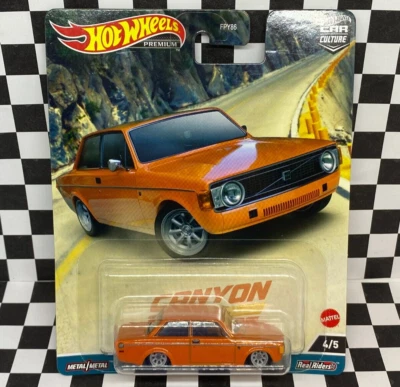 Hot Wheels 2023 Car Culture Canyon Warriors Orange 1973 Volvo 142 GL 1/64 - Image 1 of 4