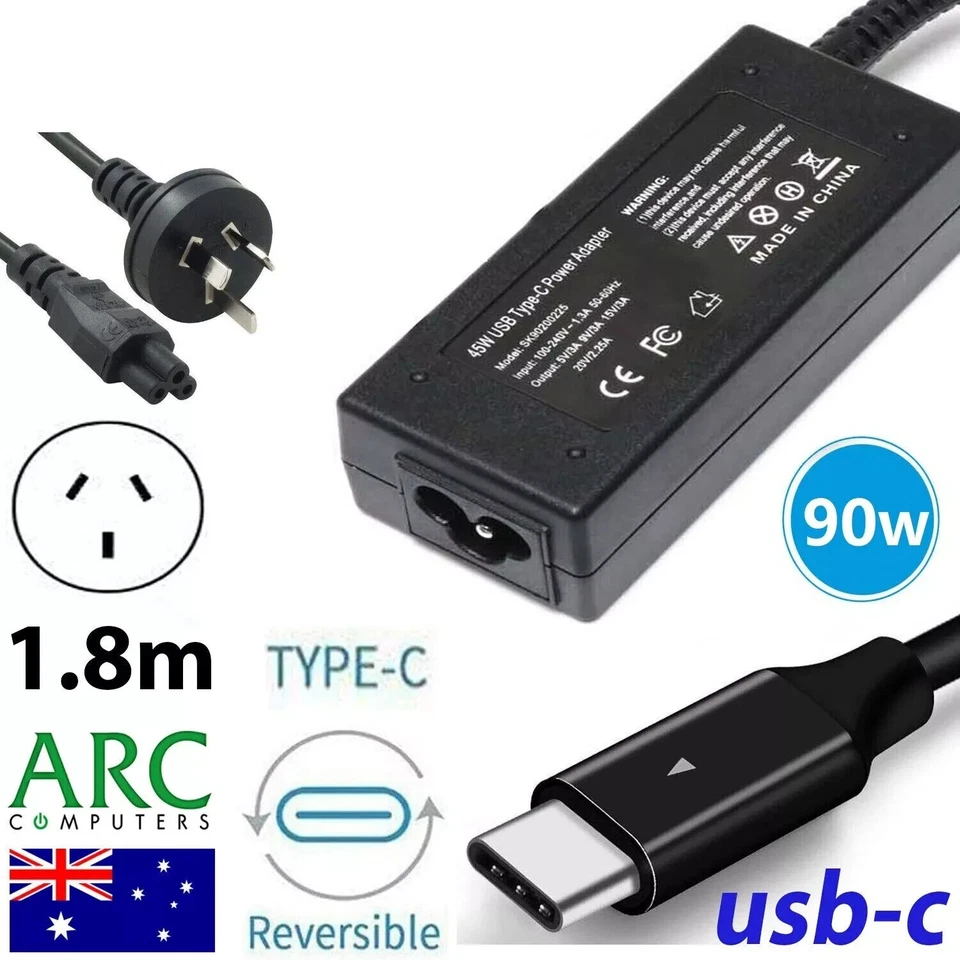 90W 65W 45W USB-C Type-C AC Adapter Laptop Charger For Lenovo ThinkPad HP ASUS - image 1 of 3