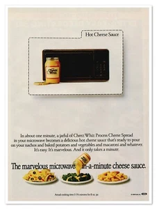 Publicidad impresa Kraft Cheez Whiz salsa microondas vintage 1986 anuncio - Imagen 1 de 4