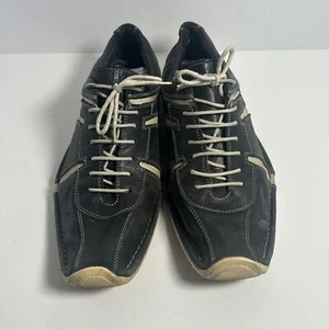 Bacco Bucci Black Leather Casual Sneakers Shoes MEN'S SZ 10 - Picture 1 of 7