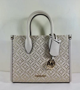 Borsa a tracolla Michael Kors Mirella piccola panna tela shopper TZ - Foto 1 di 16
