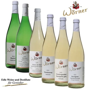 WEINGUT WÖRNER: 6 Fl. Probierpaket Weißwein halbtrocken, Pfälzer Wein vom Winzer - Bild 1 von 7