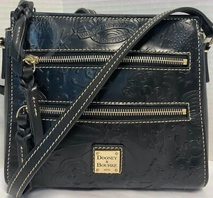 *Dooney & Bourke*Disney Parks*Black Leather*Sketch*Triple Zip Crossbody*22046A - Picture 1 of 8