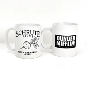 2 The Office Dunder Mifflin Schrute Farms White Coffee Tea Mug Cup Tv NBC - Picture 1 of 8
