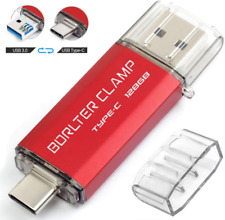 128GB Type C USB 3.0 Dual Port Flash Drive, BorlterClamp USB C OTG Memory Stick